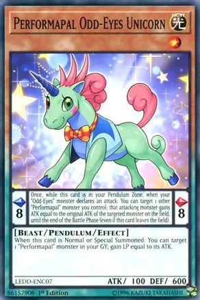 Performapal Odd-Eyes Unicorn (LEDD-ENC07) - Legendary Dragon Decks 1st Edition