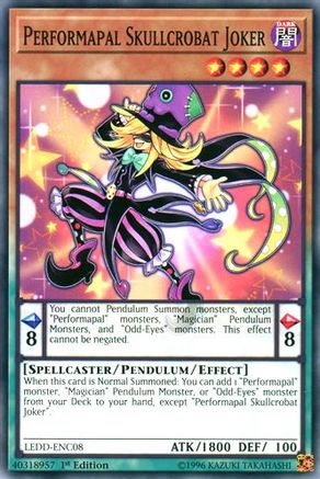 Performapal Skullcrobat Joker (LEDD-ENC08) - Legendary Dragon Decks 1st Edition