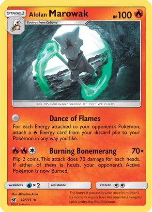 Alolan Marowak - 12/111 - SM  Crimson Invasion Holofoil