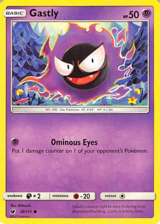 Gastly 36/111 - SM  Crimson Invasion Reverse Holofoil