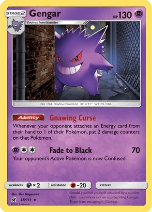 Gengar 38/111 - Crimson Invasion Reverse Holofoil