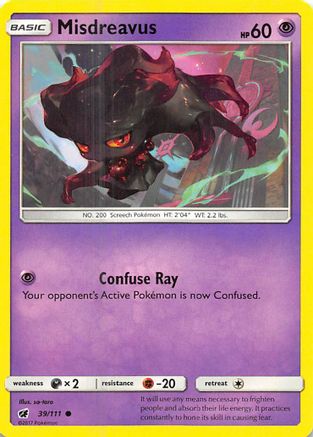 Misdreavus 39/111 - SM  Crimson Invasion Reverse Holofoil
