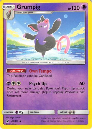 Grumpig 42/111 - Crimson Invasion Reverse Holofoil