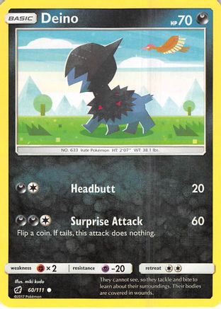 Deino 60/111 - SM  Crimson Invasion Reverse Holofoil