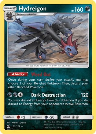 Hydreigon 62/111 - Crimson Invasion Reverse Holofoil