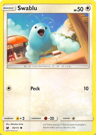 Swablu 79/111 - SM  Crimson Invasion Reverse Holofoil