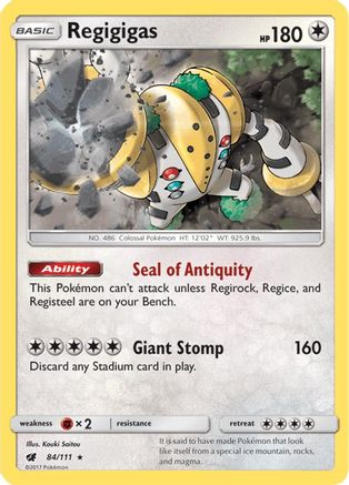 Regigigas 84/111 - SM  Crimson Invasion Reverse Holofoil