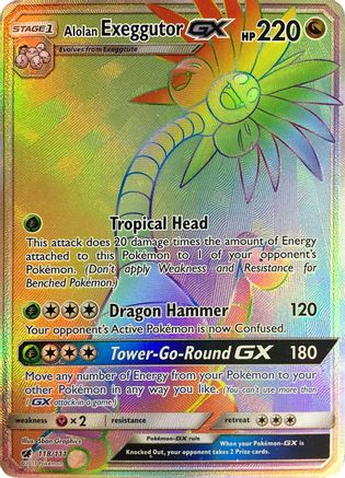 Alolan Exeggutor GX (Secret) - 118/111 - SM  Crimson Invasion Holofoil