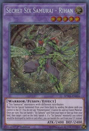 Secret Six Samurai - Rihan (SPWA-EN006) - Spirit Warriors 1st Edition