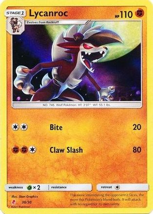 Lycanroc (#30 Holofoil) 30 - SM Trainer Kit Lycanroc & Alolan Raichu Holofoil