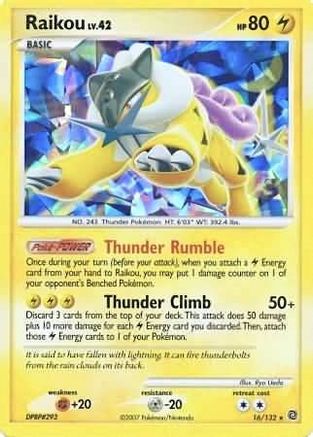 Raikou - 16/132 (Cracked Ice Holo) 16 - Miscellaneous Cards & Products Holofoil