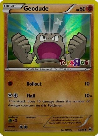 Geodude - 43/83 (Toys R Us Promo) 43 - Miscellaneous Cards & Products Holofoil