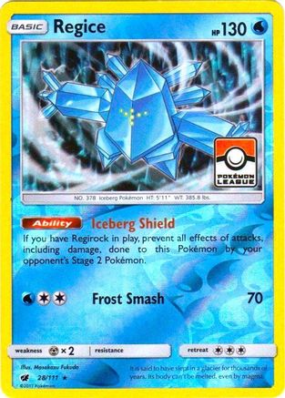 Regice - 28/111 (Pokemon League) 28 - League & Championship Cards Reverse Holofoil