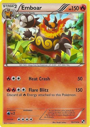 Emboar - 19/114 (Cracked Ice Holo) 19 - Deck Exclusives Holofoil