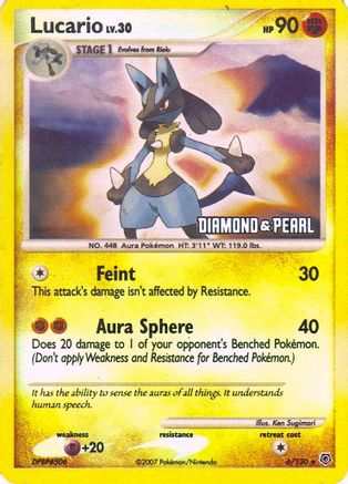 Lucario - 6/130 [Diamond & Pearl] 6 - Burger King Promos Reverse Holofoil