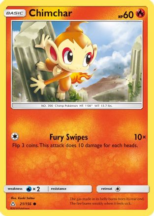 Chimchar (21) 21/156 - SM  Ultra Prism Reverse Holofoil