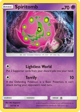 Spiritomb 53/156 - SM  Ultra Prism Reverse Holofoil