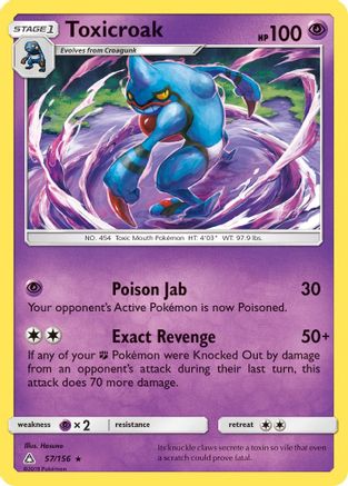 Toxicroak 57/156 - Ultra Prism Reverse Holofoil