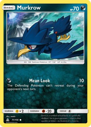 Murkrow 71/156 - SM  Ultra Prism Reverse Holofoil