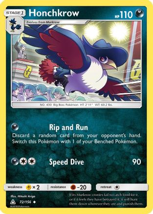 Honchkrow 72/156 - Ultra Prism Reverse Holofoil