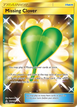 Missing Clover (Secret Rare) 168/156 - SM  Ultra Prism Holofoil