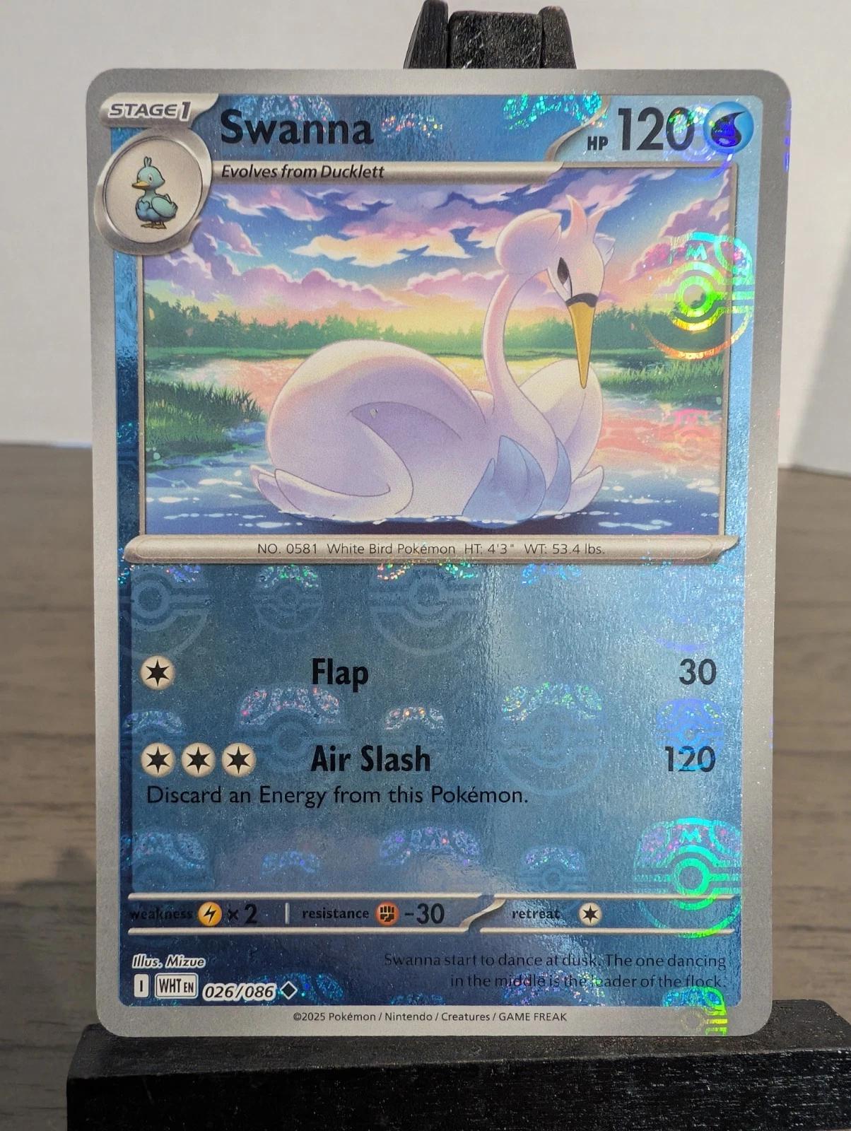 Swanna (Master Ball Pattern) 26 - SV White Flare Holofoil
