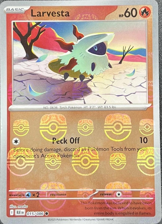 Larvesta (Master Ball Pattern) 15 - SV Black Bolt Holofoil