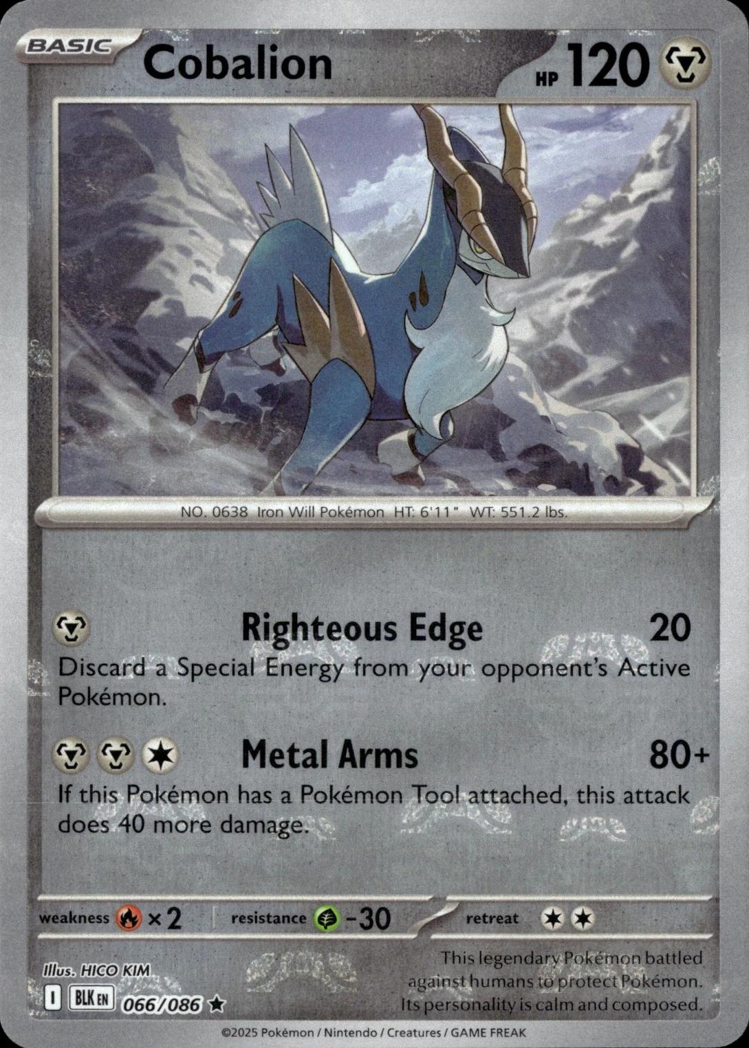 Cobalion (Master Ball Pattern) 66 - SV Black Bolt Holofoil