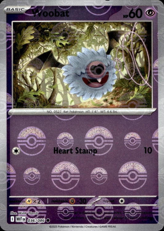 Woobat (Poke Ball Pattern) 36 - SV White Flare Holofoil