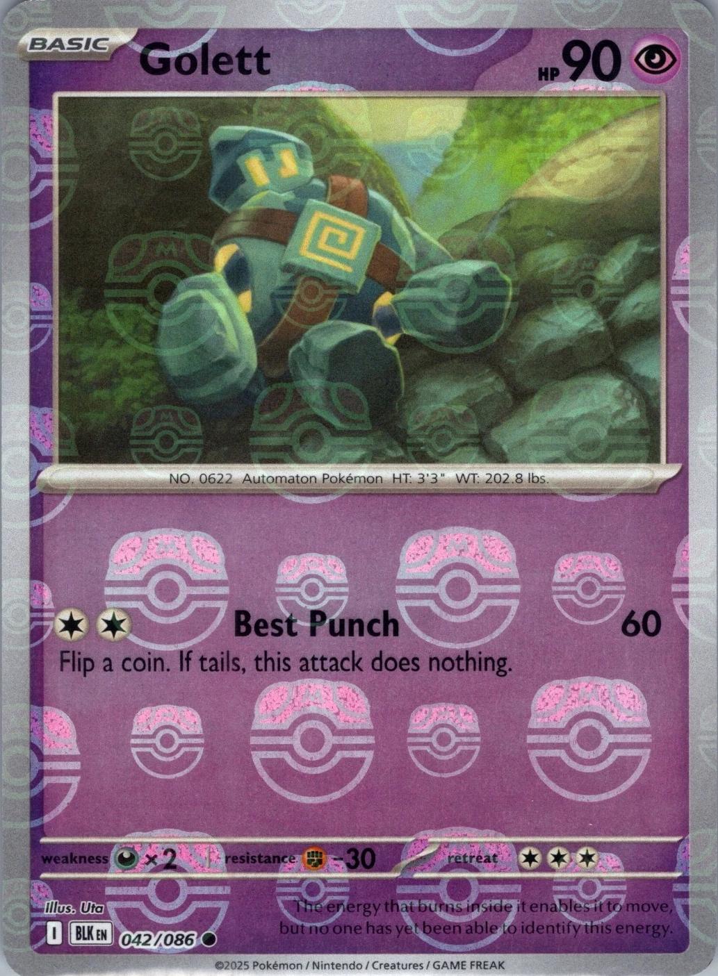 Golett (Master Ball Pattern) 42 - SV Black Bolt Holofoil