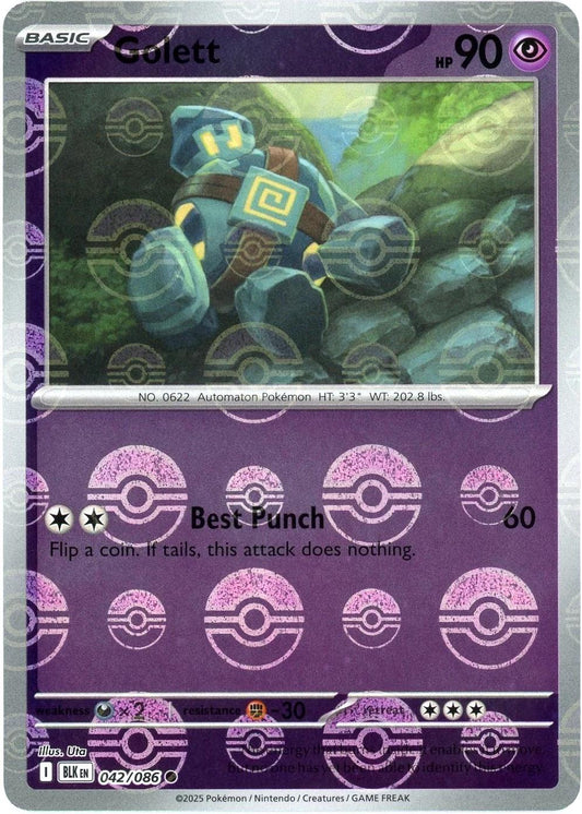 Golett (Poke Ball Pattern) 42 - SV Black Bolt Holofoil