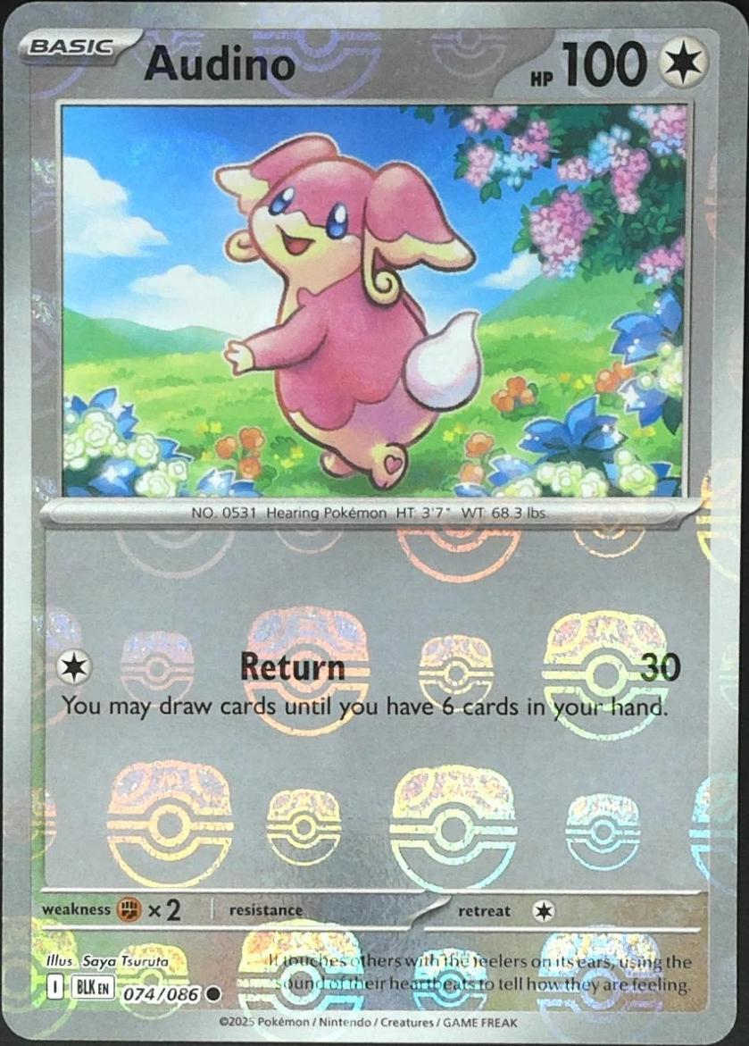 Audino - 074/086 (Master Ball Pattern) 74 - SV Black Bolt Holofoil