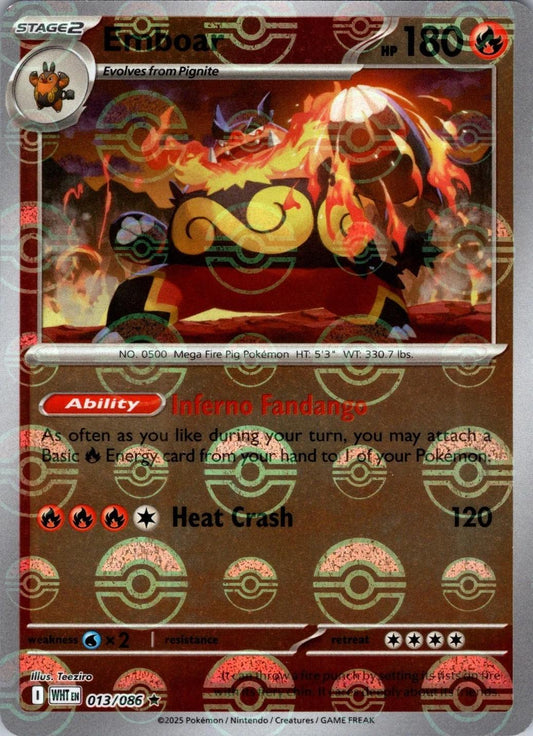 Emboar (Poke Ball Pattern) 13 - SV White Flare Holofoil
