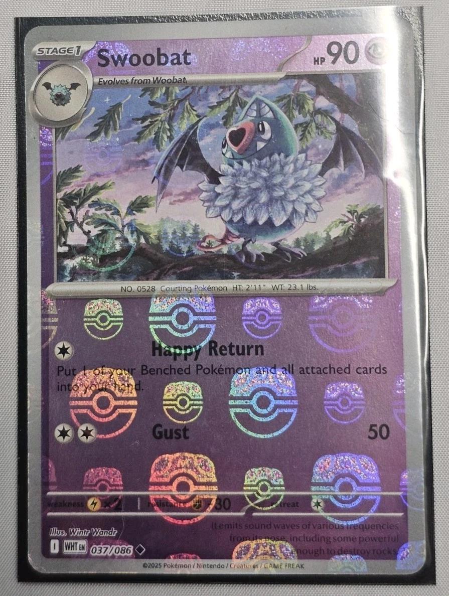 Swoobat (Master Ball Pattern) 37 - SV White Flare Holofoil