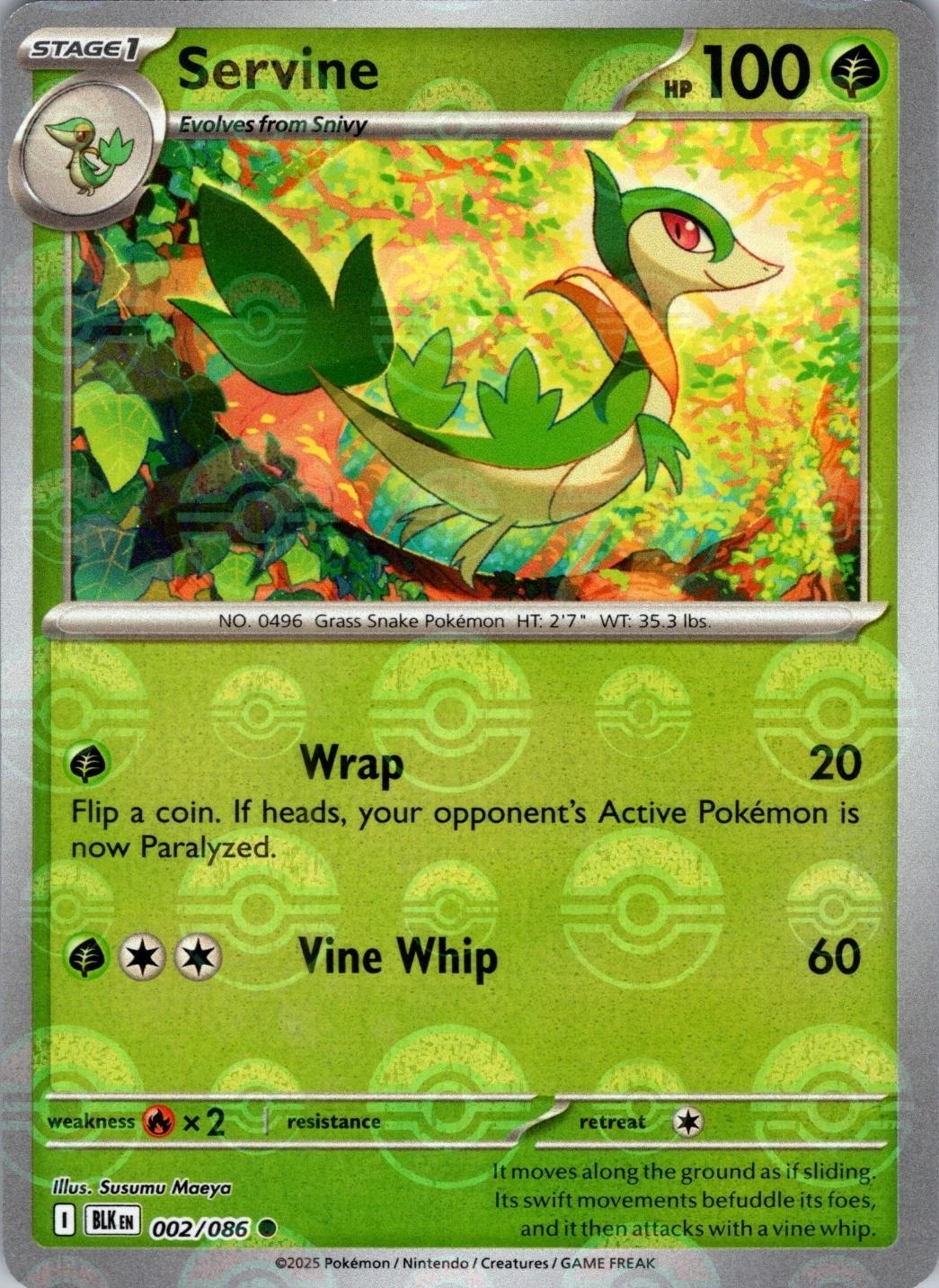 Servine (Poke Ball Pattern) 2 - SV Black Bolt Holofoil