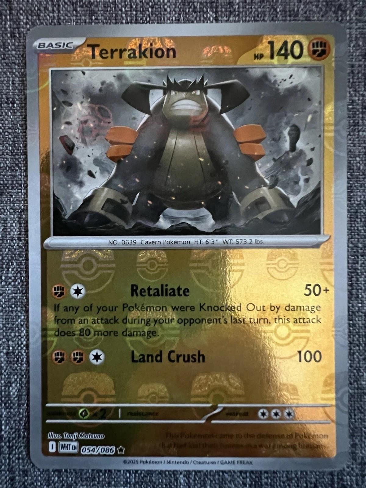 Terrakion (Master Ball Pattern) 54 - SV White Flare Holofoil