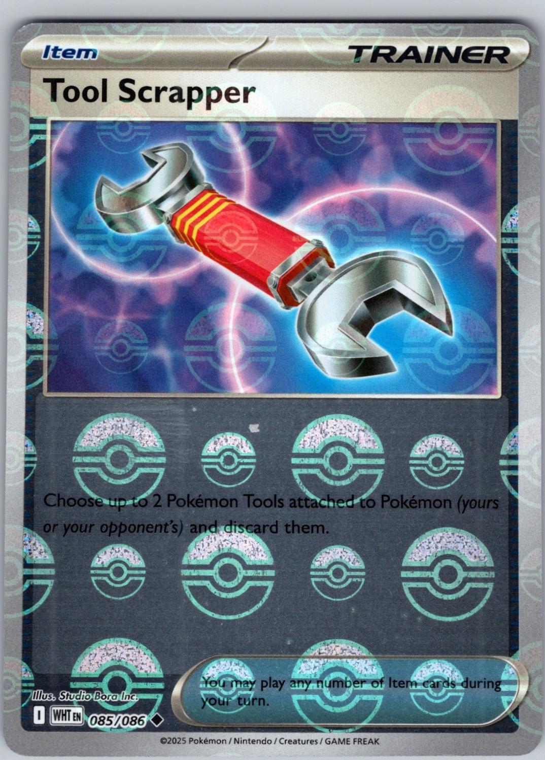 Tool Scrapper (Poke Ball Pattern) 85 - SV White Flare Holofoil