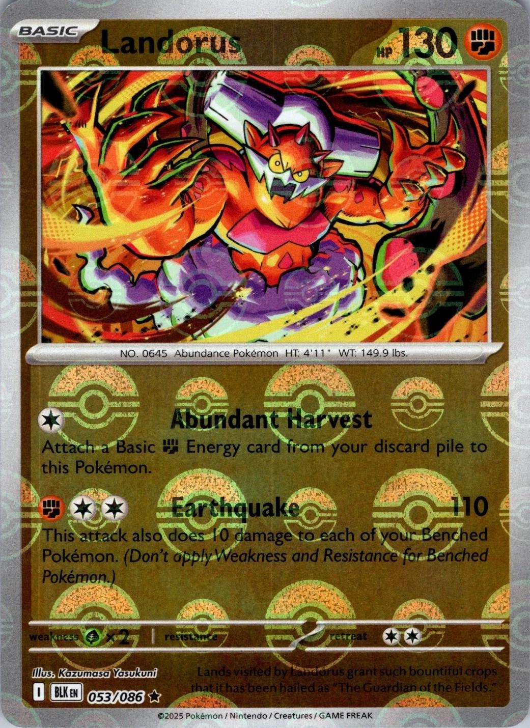 Landorus (Poke Ball Pattern) 53 - SV Black Bolt Holofoil