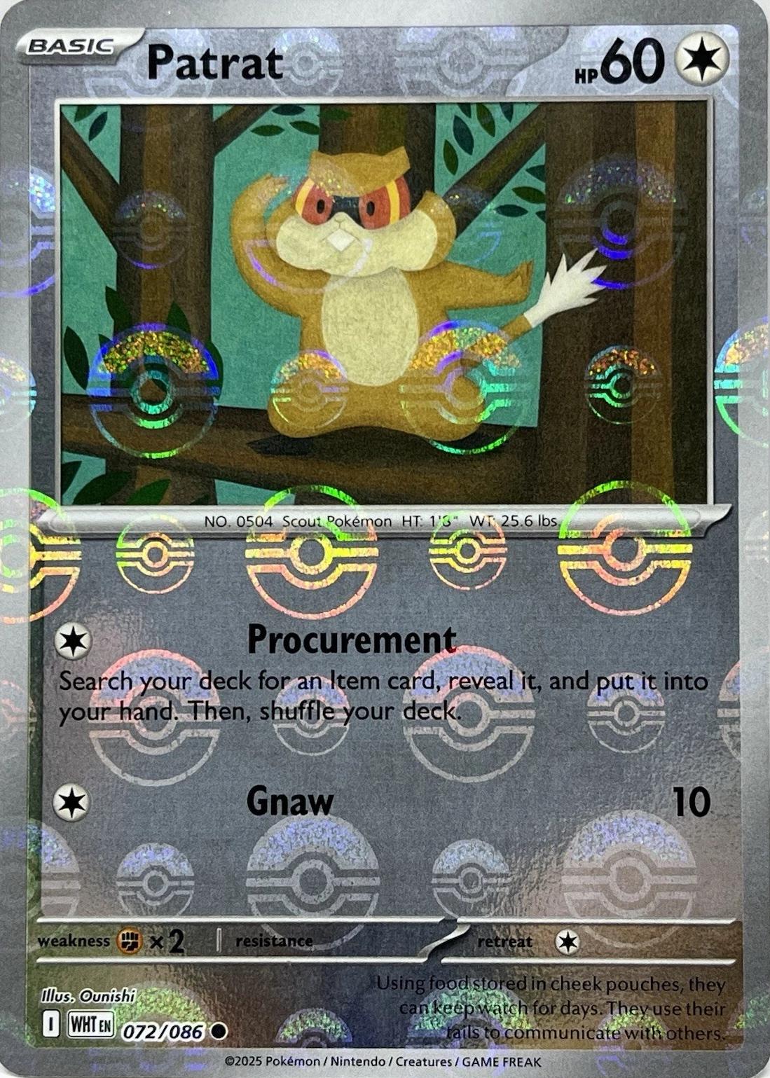 Patrat (Poke Ball Pattern) 72 - SV White Flare Holofoil