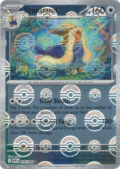Stoutland (Poke Ball Pattern) 76 - SV White Flare Holofoil