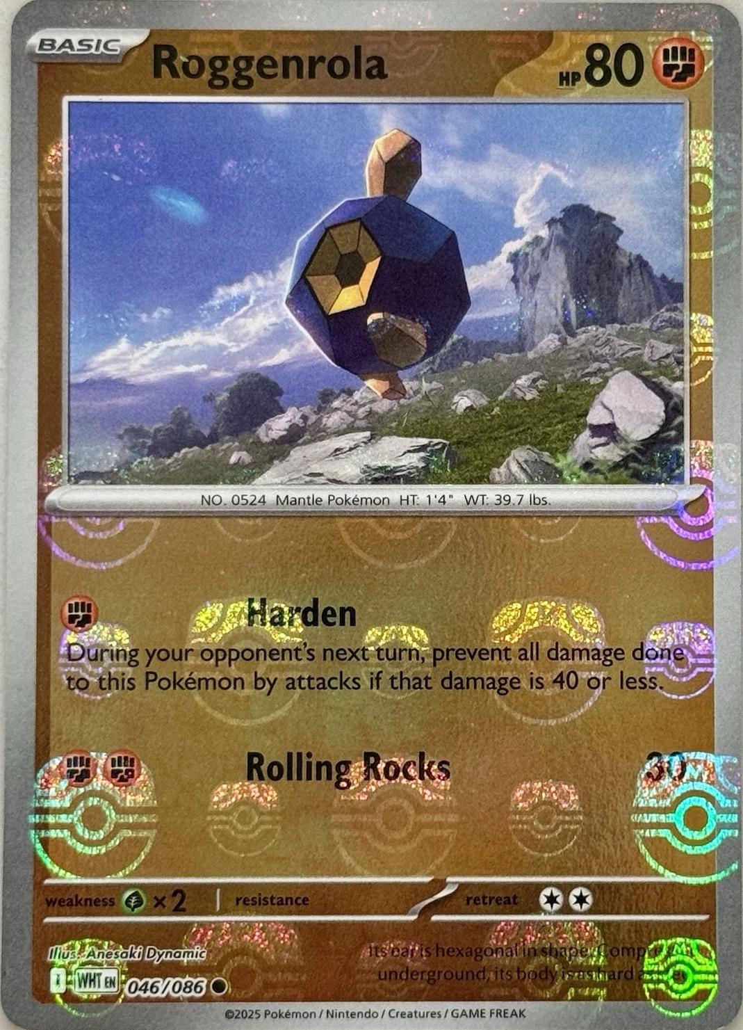 Roggenrola (Master Ball Pattern) 46 - SV White Flare Holofoil