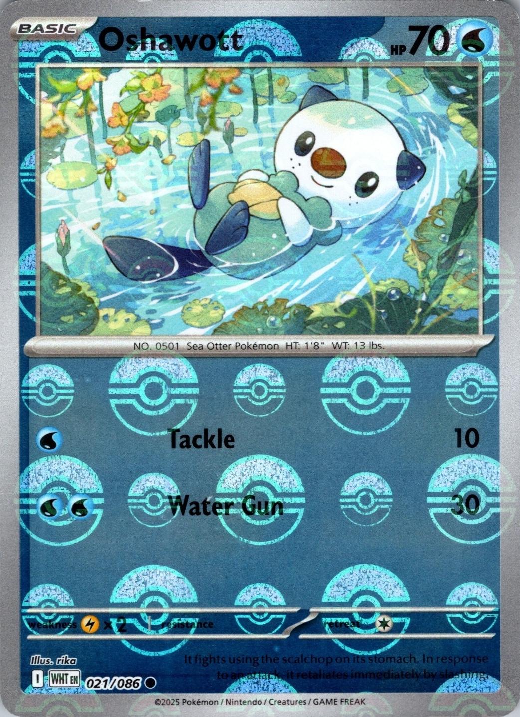 Oshawott (Poke Ball Pattern) 21 - SV White Flare Holofoil