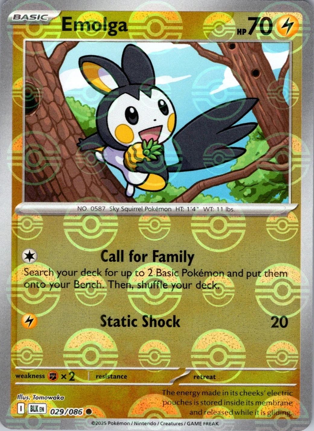 Emolga (Poke Ball Pattern) 29 - SV Black Bolt Holofoil