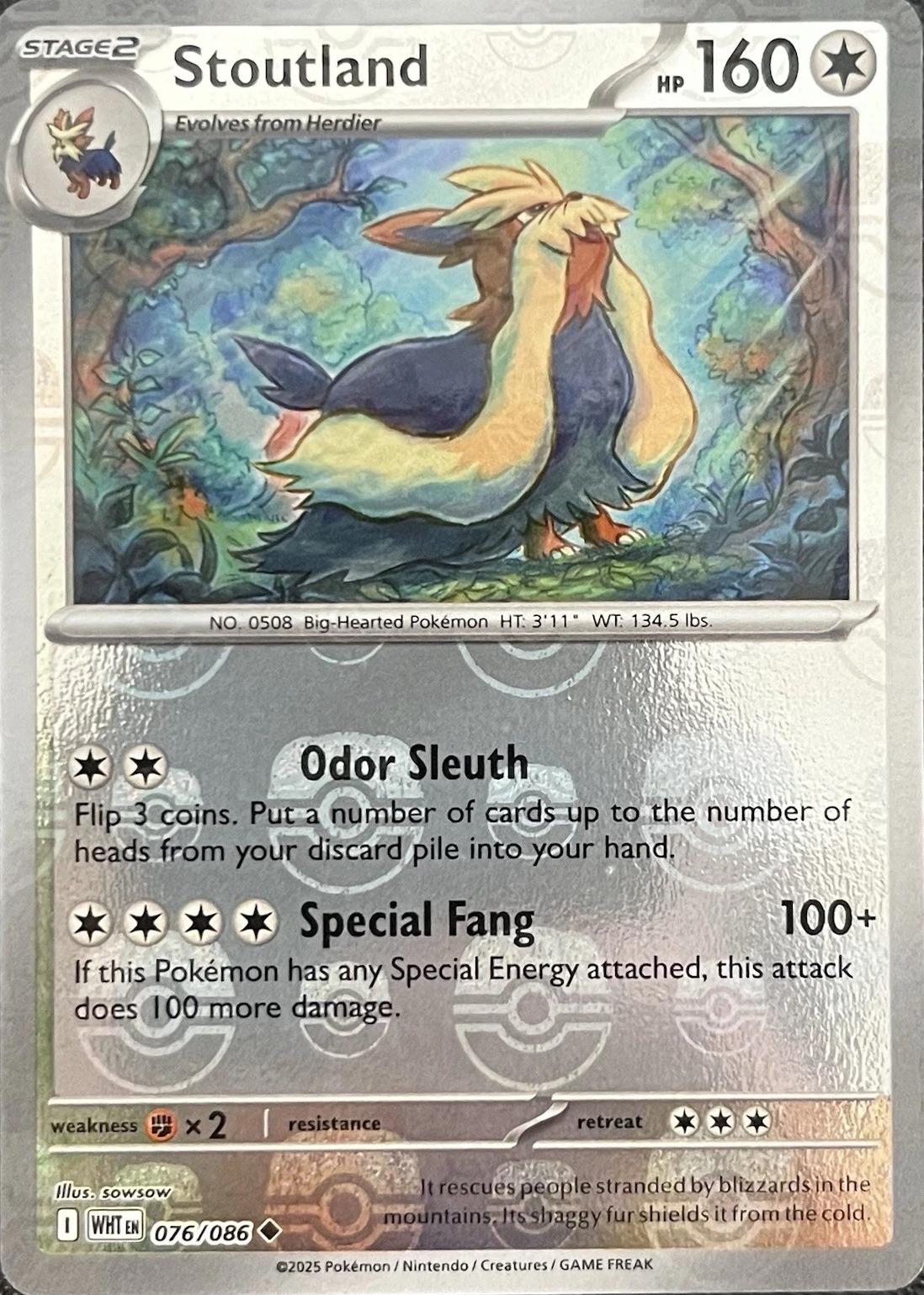 Stoutland (Master Ball Pattern) 76 - SV White Flare Holofoil