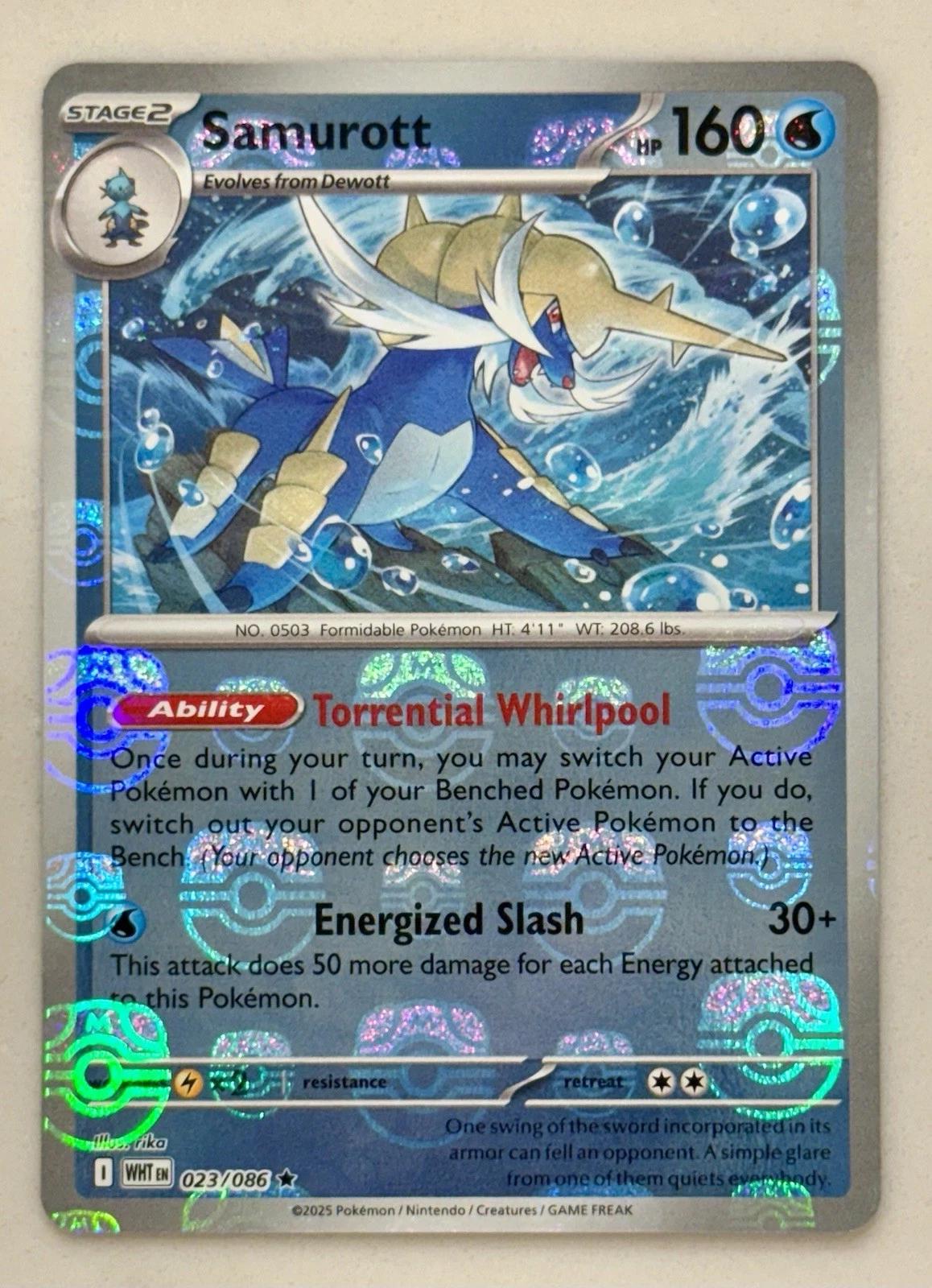 Samurott (Master Ball Pattern) 23 - SV White Flare Holofoil