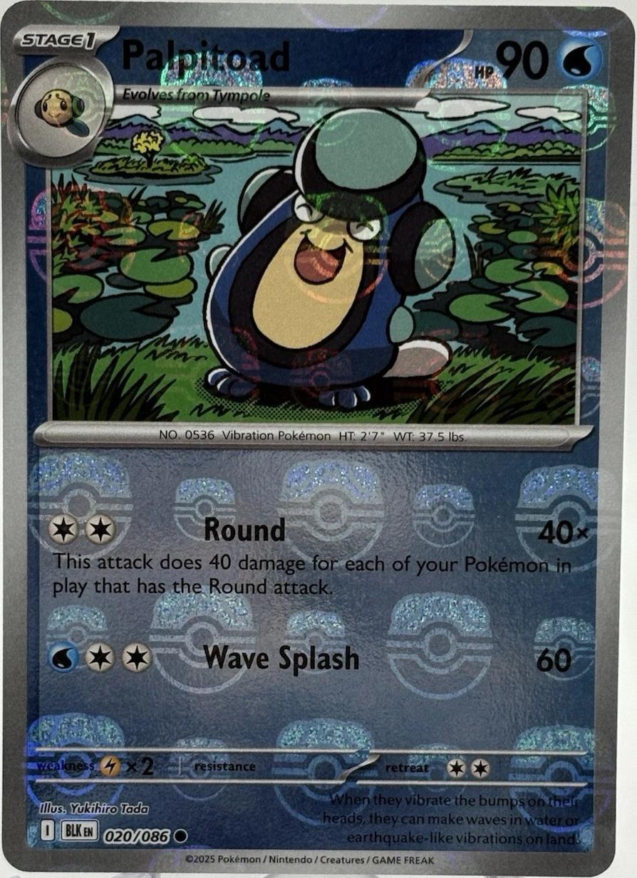 Palpitoad (Master Ball Pattern) 20 - SV Black Bolt Holofoil