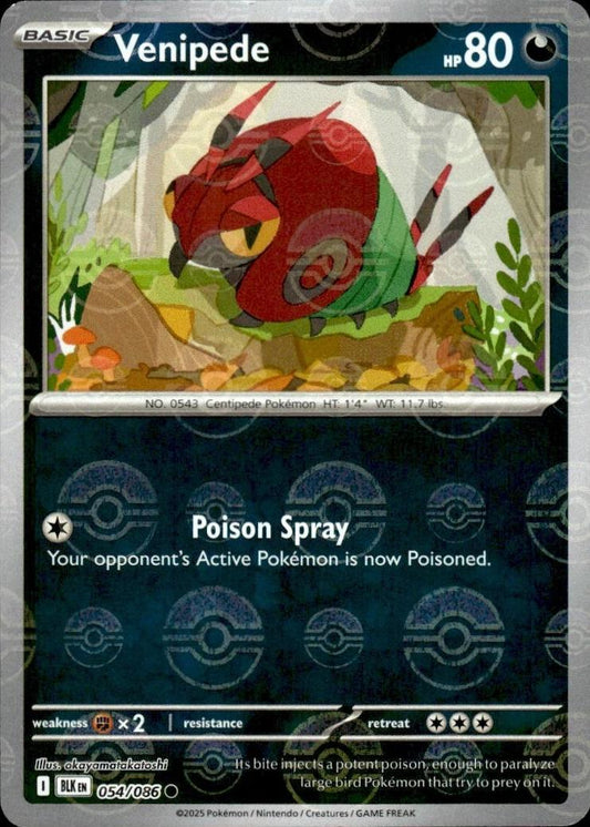 Venipede (Poke Ball Pattern) 54 - SV Black Bolt Holofoil