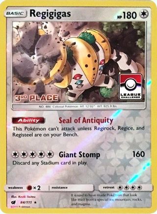 Regigigas - 84/111 (League Challenge) [3rd Place] 84 - League & Championship Cards Reverse Holofoil