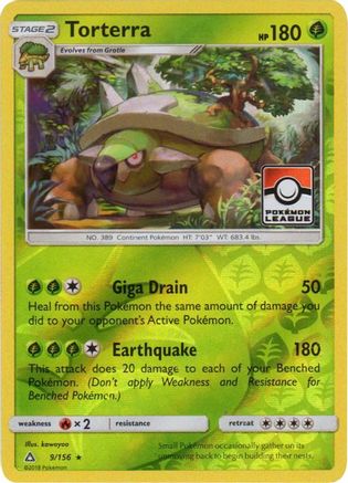 Torterra - 9/156 (Pokemon League) 9 - League & Championship Cards Reverse Holofoil