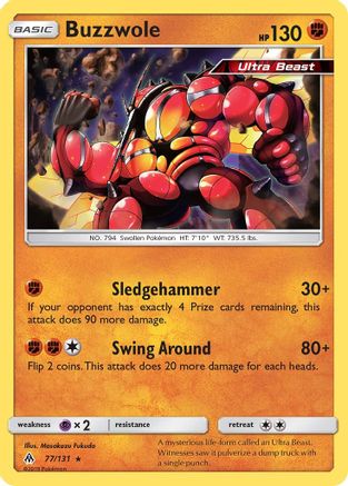 Buzzwole 77/131 - SM  Forbidden Light Reverse Holofoil